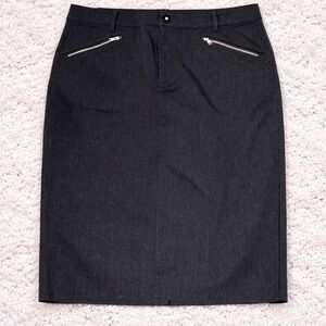 Lauren Ralph Lauren Black Pencil Skirt 14 NWT Zip Pocket Classic Career